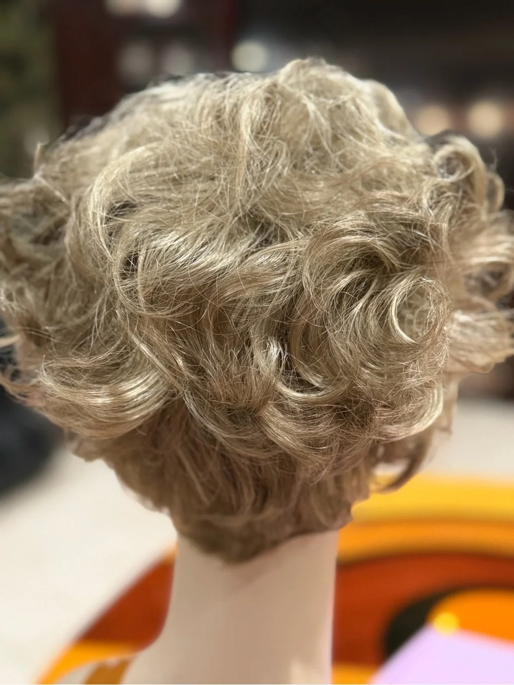 Ash/Blond Short Layered Women's Wig - Classic Pixie Style with longer bangs
